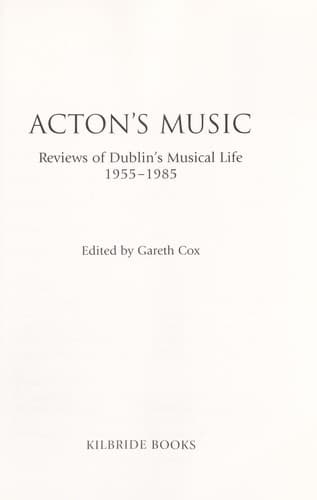 Tapa de Acton's music