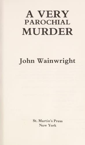 Tapa de A very parochial murder