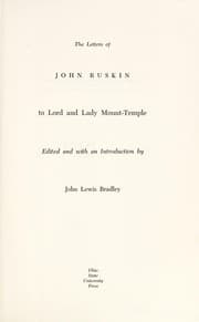 Tapa de The letters of John Ruskin to Lord and Lady Mount-Temple