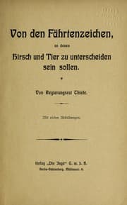 Tapa de Von den Fa hrtenzeichen, an denen Hirsch und Tier zu Unterscheiden sein sollen