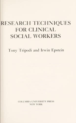 Tapa de Research techniques for clinical social workers