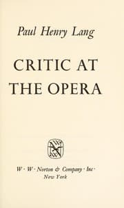 Tapa de Critic at the opera