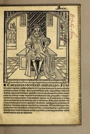 Tapa de Carta tercera de relacio[n]: embiada por Ferna[n]do Cortes capitan [y] justicia mayor del Yucatan llamado la Nueua España del mar oceano: al muy alto y potentissimo cesar [y] i[n]uictissimo señor do[n] Carlos emperador semper augusto y rey de España nuestro señor