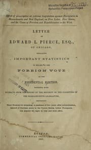 Tapa de Letter of Edward L. Pierce, esq., of Chicago