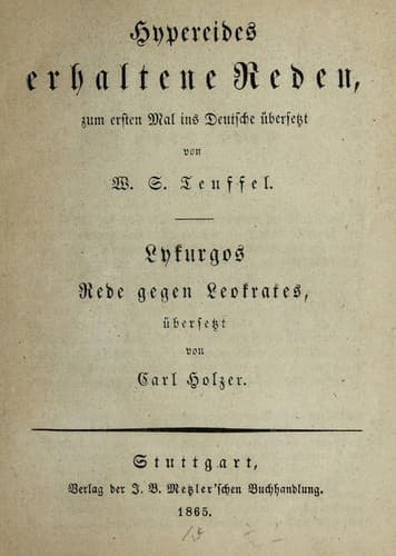 Tapa de Hypereides Erhaltene reden