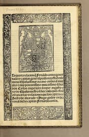 Tapa de La quarta relacion q[ue] Ferna[n]do Cortes gouernador y capitan general porsu majestad enla Nueua España d[e]l mar oceano embio al muy alto [y] muy potentissimo inuictissimo señor don Carlos emperador semper angusto [sic] y rey de España nuestro señor