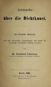 Tapa de Aristoteles u ber die Dichtkunst
