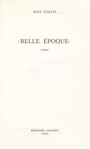 Tapa de Belle époque