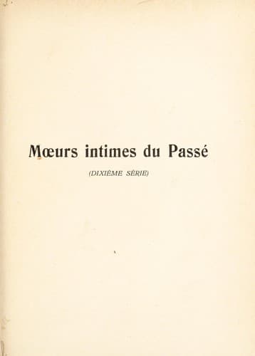 Tapa de M¿urs intimes du pass©♭