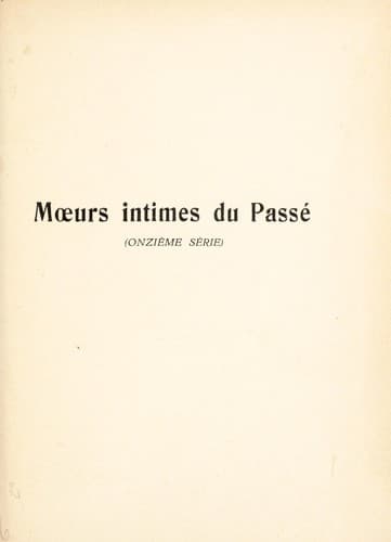 Tapa de M¿urs intimes du pass©♭