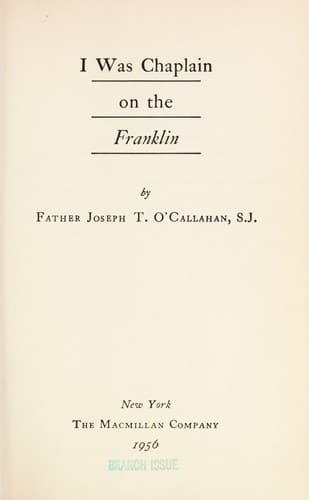 Tapa de I was chaplain on the Franklin