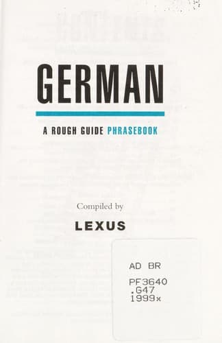Tapa de The Rough Guide to German Dictionary Phrasebook
