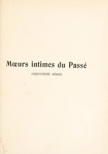 Tapa de M¿urs intimes du pass©♭