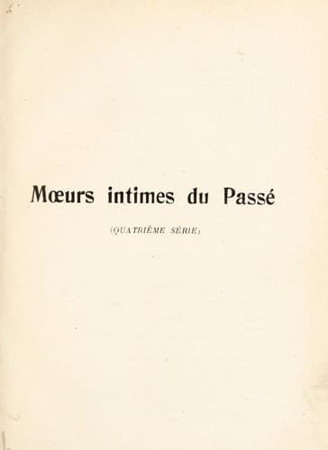 Tapa de M¿urs intimes du pass©♭