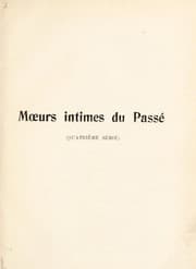 Tapa de M¿urs intimes du pass©♭