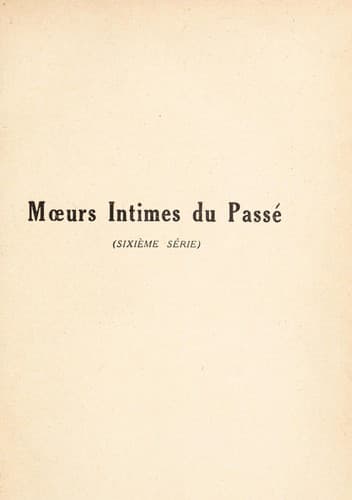 Tapa de M¿urs intimes du pass©♭