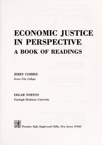 Tapa de Economic justice in perspective