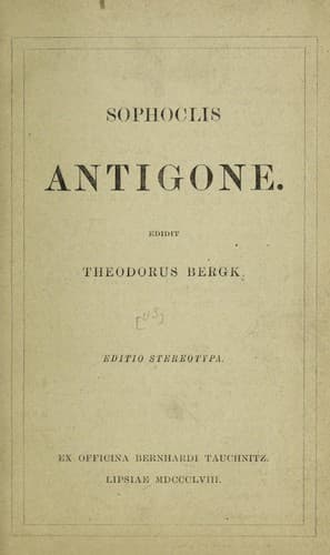 Tapa de Sophoclis Antigone