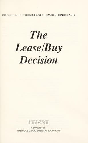 Tapa de The lease/buy decision
