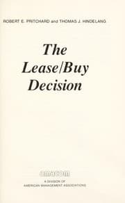 Tapa de The lease/buy decision