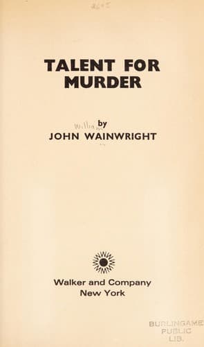 Tapa de Talent for murder