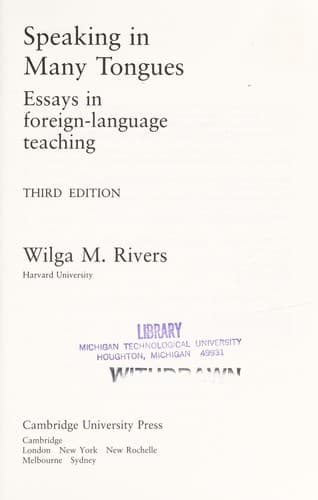Tapa de Speaking in many tongues
