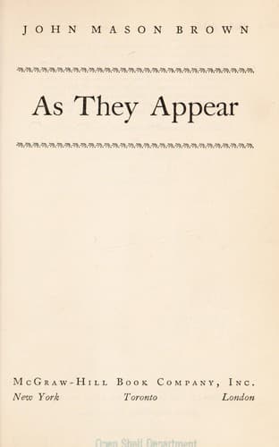 Tapa de As they appear