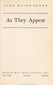 Tapa de As they appear