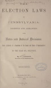 Tapa de The election laws of Pennsylvania