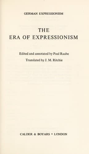 Tapa de The era of expressionism