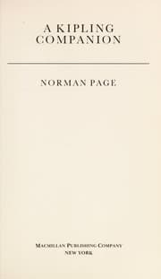 Tapa de A Kipling Companion (Macmillan Literary Companions)