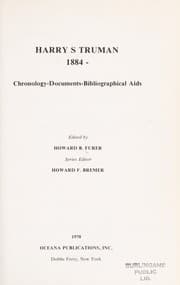 Tapa de Harry S. Truman, 1884-   : chronology-documents-bibliographical aids