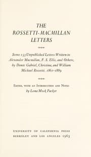 Tapa de The Rossetti-Macmillan letters
