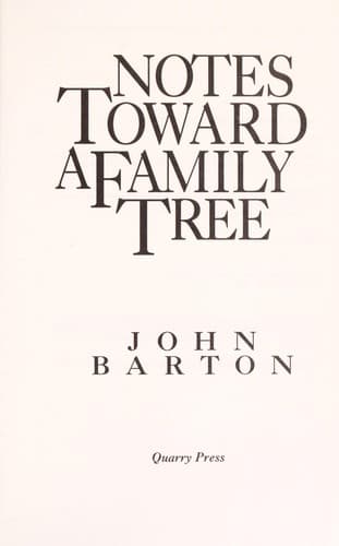 Tapa de Notes Toward a Family Tree