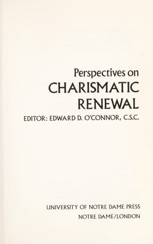 Tapa de Perspectives on charismatic renewal