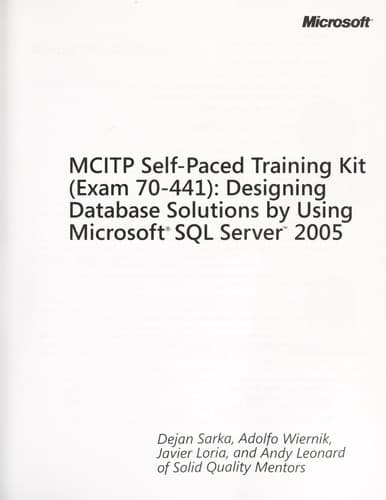 Tapa de MCITP self-paced training kit (Exam 70-441)