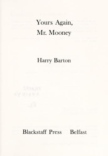 Tapa de Yours again, Mr. Mooney