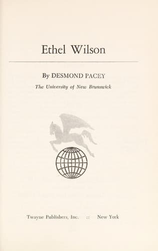 Tapa de Ethel Wilson