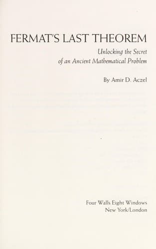 Tapa de Fermat's last theorem