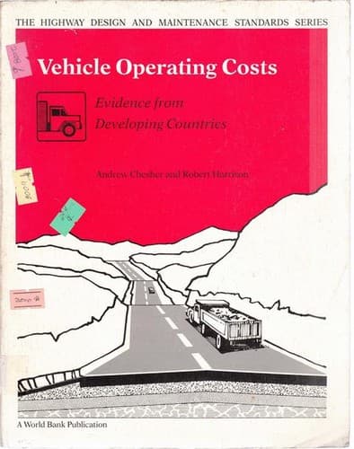 Tapa de Vehicle operating cost : evidence from developing countries