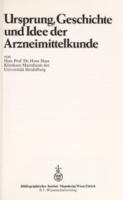 Tapa de Ursprung, Geschichte und Idee der Arzneimittelkunde