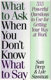 Tapa de What to ask when you don't know what to say