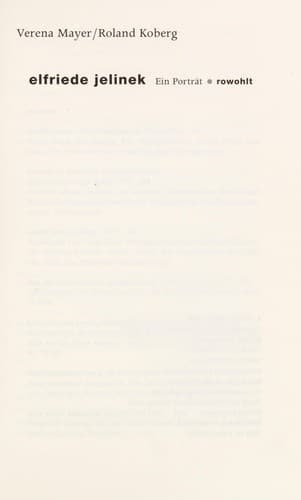 Tapa de Elfriede Jelinek