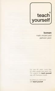 Tapa de Teach yourself Korean