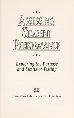 Tapa de Assessing student performance