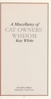 Tapa de A miscellany of cat owners' wisdom
