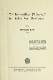Tapa de Die Herbartische Pa dagogik im Lichte der Gegenwart