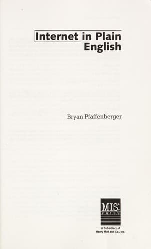 Tapa de Internet in plain English