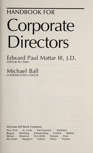Tapa de Handbook for corporate directors