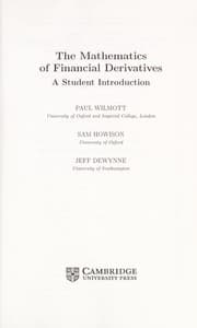 Tapa de Mathematics of Financial Derivatives